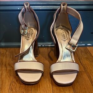 Ted Baker London Cream Stiletto Heels with Crisscross Straps